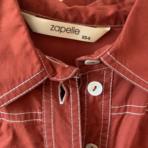 NWOT POPLIN BELTED SHIFT SHIRTDRESS - Picture 8 of 9